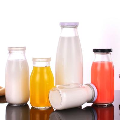 China 200ml 250ml 300ml 500ml Wholesale Beverage Glass Bottles Empty Milk Juice Bottles for sale