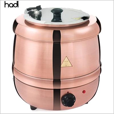 China Commercial Equipment Commercial Soup Buffet Round Cooking Pots Shake Catering Soup Kettle 10 Liter Rose Gold Electric Kettle for sale