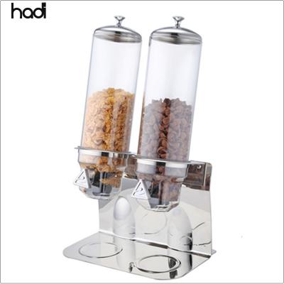 China Cereal vending machine double hadi bulk hadi dispenser cereal buffet equipment automatic supplying plastic Canton hotel dry food for sale