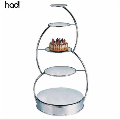 China Guangzhou HADI Modern Buffet Banquet Equipment List 5 Tier Wedding Round Tea Party Cake Stand Commercial Acrylic Cake Stands Wholesale for sale