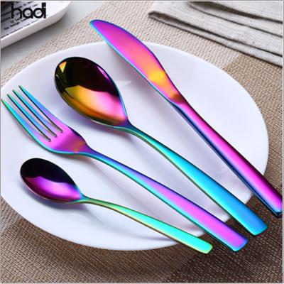 China Hot Selling High Quality Stainless Steel Iridescent Flatware Turkish Dinnerware Luxury Middle East Tableware for sale