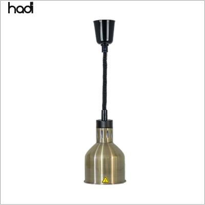 China High Quality Stainless Steel 250W Brass Buffet Hanging Light Electric Heating Light Cheap Buffet Warmer Food Lamp Restaurant Catering Supplies for sale