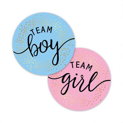 China Stickers Team Boy Team Girl Stickers Boy or Girl Vote Sticker for Gender Reveal Party Creative Decoration Baby Shower Supplies for sale