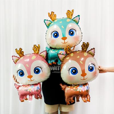 China Advertising Toy New Christmas Cute Elk Sika Deer Foil Balloons Merry Christmas Scene Decoration Balloon Supplies Toys for sale