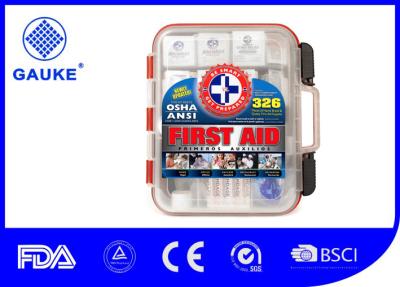 China Hard Red Case Portable First Aid Kit 326 Pieces Exceeds OSHA and ANSI with Wall Amounted for sale