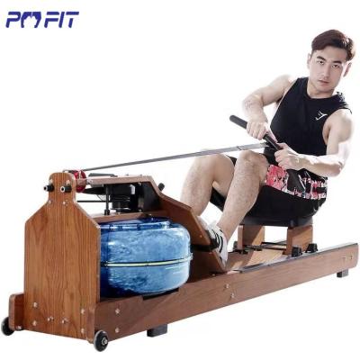 China Foldable Rowing Machine Indoor Collapsible Water Tank Wooden Rower Machine Seated Exercise Rowing Equipment for sale