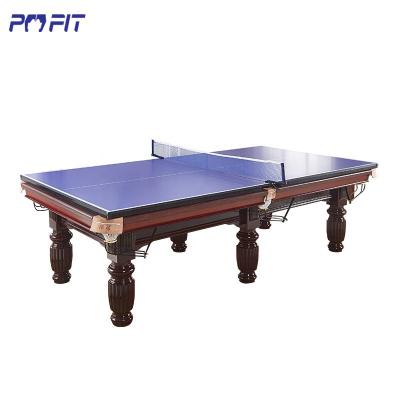 China 100% Real Entertainment 100% Real Leather Snooker Billiard Table Pool Table Club Table Tennis Convertible Pool Table for sale