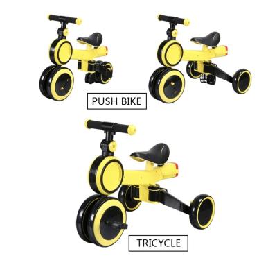 China 3 in 1 Child Kick Scooter with PU Platform Extra Height Removable Foldable Seat Big 3 Wheels Kids Flashing Scooter Adjustable Height for sale