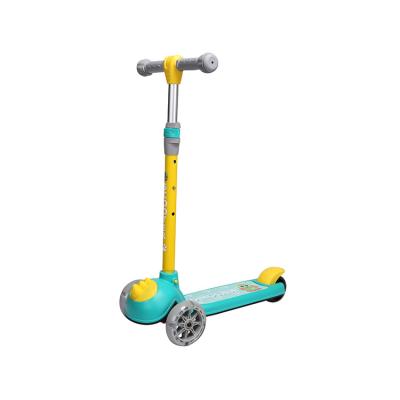 China New Design Child Macaron Color 3 Wheel Cute Small Safe For Children Folding Light Music Rocket Kick Foot Kids Scooter for sale