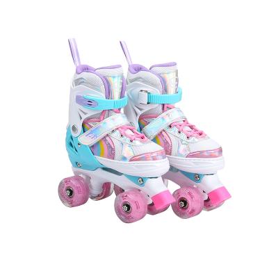 China MESH Chinese Manufactures For Sale High Quality Fashion Colorful Pink Portable Macaron Goods 4 Wheels Speed ​​Roller Skates Shoes for sale