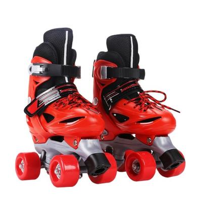 China New Arrival Rubber Good Quality Adjustable Cheap Price Colorful Kids Double Row Roller Skates For Outdoor for sale