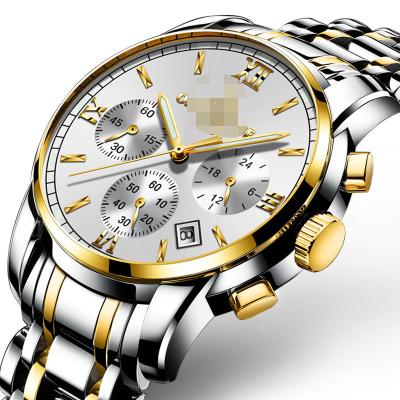 China Auto Date stainless steel luxury waterproof quartz oem brand hands wristwatches custom logo wrist watch men for sale