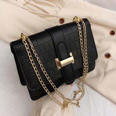 China PORTABLE Crocodile Pattern Popular Handbag Women Shoulder Bag Chain Ladies Messenger bag Lattice Handbag For Women Luxury leather bags for sale