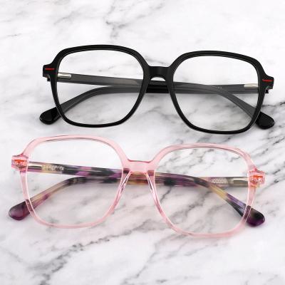 China YC 2022 Fashionable italian square acetate eyeglasses frames floral thin optical frames unisex glasses frames for sale