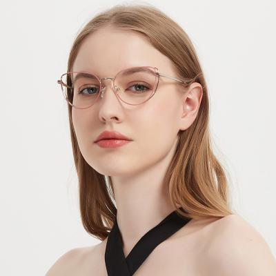 China YC OPTICAL Vogue new design double rim spectacle gafas de metal 2022 support OEM eyewear metal womens optical eyeglasses frames for sale