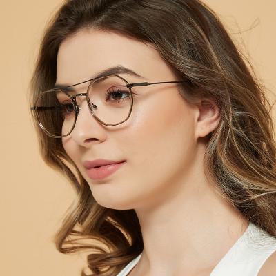 China 2022 Luxury double bridge Windsor slim acetate wrap with metal combination eyeglassses frames blue light blocking glasses for sale