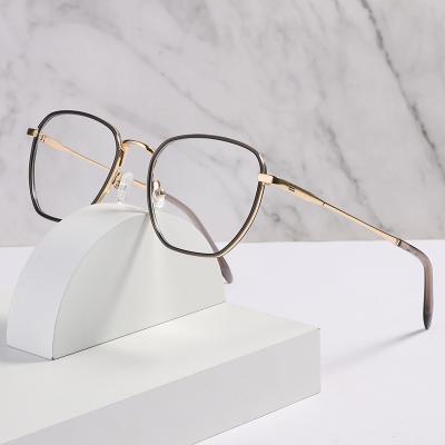 China 2022 Manufacturer Windsor slim acetate wrap with metal combination retro optical eyeglasses frames blue light blocking eyewear for sale