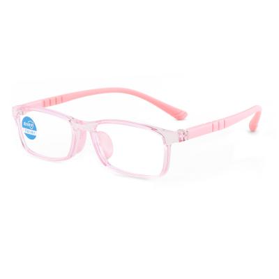 China YC fashion cute rectangle TR90 children anti blue light glasses powder kids blue light cuts glasses frames for sale