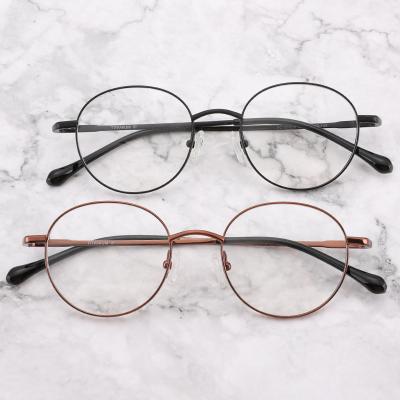 China YC 2022 NEW arriving anti rust light weight glasses frames circle optical frames round Titanium IP eyewear for sale