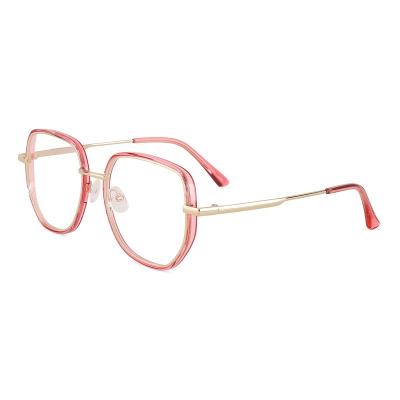 China The Latest Fashion Style Soft And Comfortable High Quality Multi Color Irregular Polygon Metal TR Combined With Glasses Frame for sale