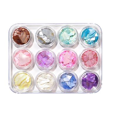 China Colorful Crystal Shiny Hot Sale Nail Art Natural Abalone Shell Plate Decoration for Nail Art for sale