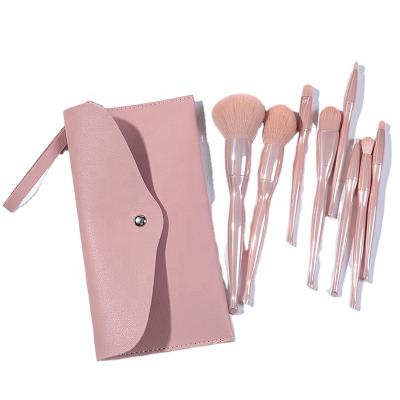 China Angular Blush Fashion Makeup Brush Make Up Synthetic Hair Set With New Plastic 8pcs for sale