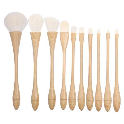 China Angular Blush China Factory Handle Eyelash Brush Natural Brush Private Bamboo Makeup Brush Set for sale