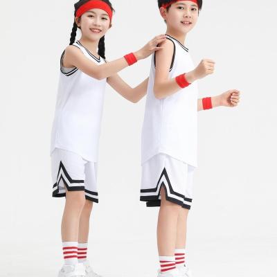 China New Pattern Youth Kids Basketball Tank Tops Uniforms Kits Child Sports Antibacterial Clothes for sale