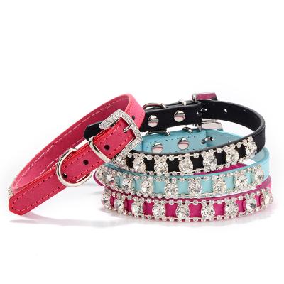 China Viable Diamond High Quality Leather Dog Collar for sale