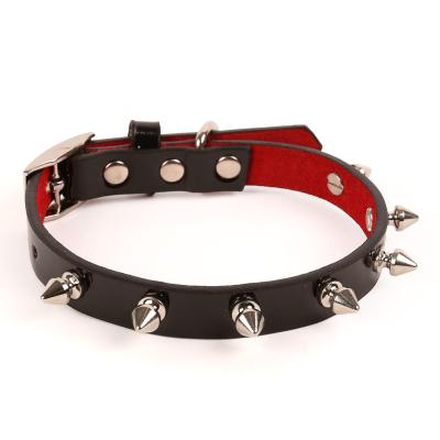 China Rivet Dog Collar Viable Durable Genuine Leather Dog Collar for sale