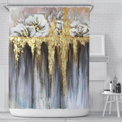 China Wholesale Modern Digital Printing Design Painting Waterproof Shower Curtain, Waterproof Bathroom Curtain for sale