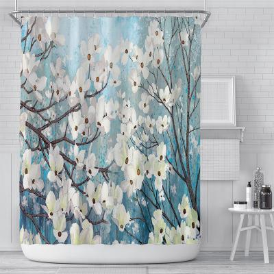 China Wholesale Modern Digital Printing Design Tree Waterproof Shower Curtain, Waterproof Bathroom Curtain for sale