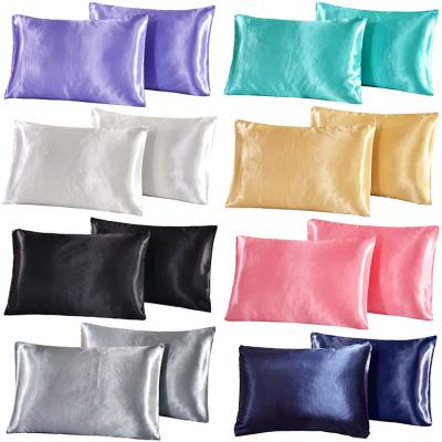 China Viable wholesale 100% simulation case, good quality Faux silk pillow, pillow case popular imitated silk pillowcase for sale