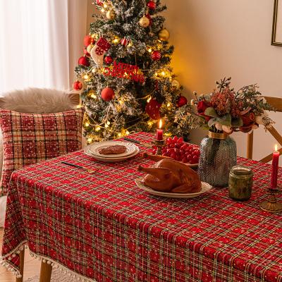 China Wholesale Modern Christmas Decoration Snowflakes Rectangle Christmas Tablecloth for sale