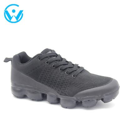 China Wholesale Cotton Fabric Mesh Increasing Shock Absorber Shoe Men's Sports Running Running Shoes Latest Sports Design Black for sale