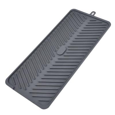 China Silicone Sink Splash Water Sustainable Catcher Mat Kitchen Drying Mat Drainage Mat for sale