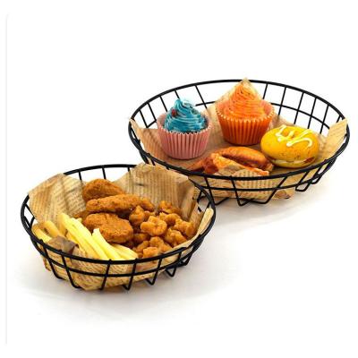 China French Fries Stainless Steel Kitchen Foods Cooling Tool Round Shape Pan Wire Mesh Frying Basket Decoration Roasting for sale