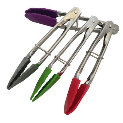 China Viable Wholesale Products Multi Colored Set Of Tongs Cooking Tongs Mini Plastic Stainless Steel Kitchen Utensils for sale