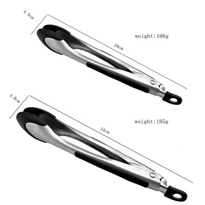 China HOT SALE 12 Inch 9 Inch Stainless Steel Bread Clip Tongs Viable Metal Tongs For Serving for sale