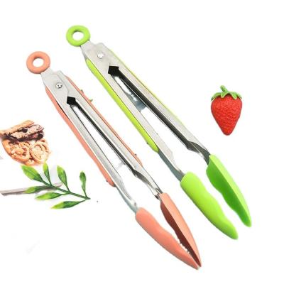 China Wholesale Price Kitchen Bread Viable Silicone Tongs Plastic Clamp for sale