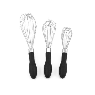 China Sustainable Success 2023 and Kitchen Table Utensil Set 3 Piece Handle Beater Silicone Egg Set Plastic Tools for sale