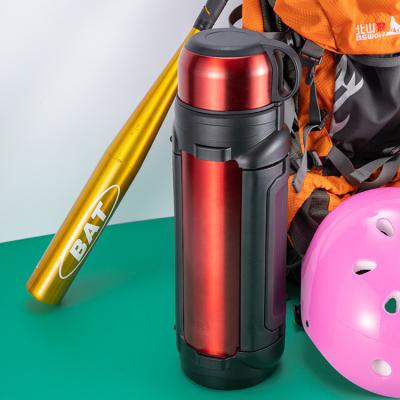 China Large Capacity Minimalist Stainless Steel Vacuum Flask Double Handle Travel Or Travel Man Female Students for sale