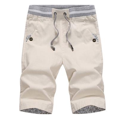 China 2021 Summer Anti-Wrinkle Bottom Casual Male Cotton Breathable Beach Shorts Classic Mens Waist Jogger Shorts for sale