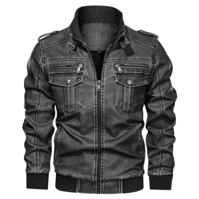 China QUICK DRY PU Fabric Thin Men's Casual Fashion Jackets Men Leather Trim Motorcycle Jacket for sale