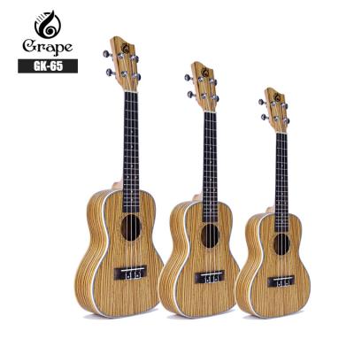 China Smiger Guitar Satin Ukulele Zebrawood Main 4 String Guitar OEM Logo Ukulele Finish Kit for sale