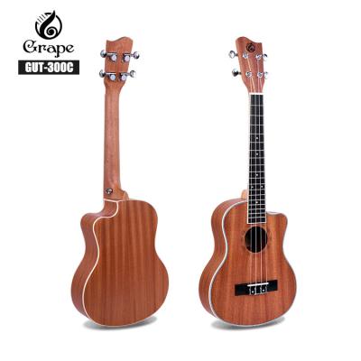 China Ukulele Porcelain Grape Brand GUC-300C Matte Finish Sapele Wood 24 Inch Cut Ukuleles For Beginner for sale