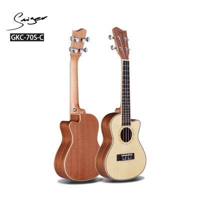 China Wholesale solid top cut series ukulele tenor ukulele with low price on sale for sale