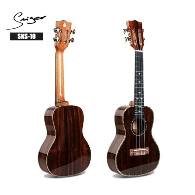 China Musical Instrument Handmade Satin Ebony Finish Ukulele SKS-10 Ukulele Soprano Wood Ukulele for sale