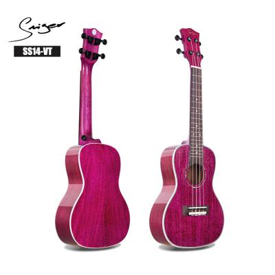 China Brilliant Ukulele Wholesale Price Red Solid Mahogany Red Economical Mahogany 24 Inch Concert Ukuleles for sale