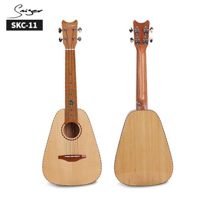 China New Shape 24inch Concert Ukulele Maple Fingerboard Back Maple Charring Bamboo Carbonization Fingerboard Solid Flawless Concert Ukulele And Sides Porcelain Ukulele for sale